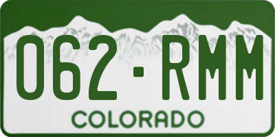 CO license plate 062RMM