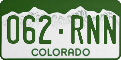 CO license plate 062RNN