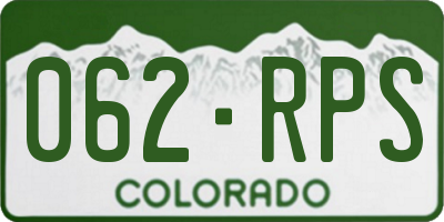 CO license plate 062RPS