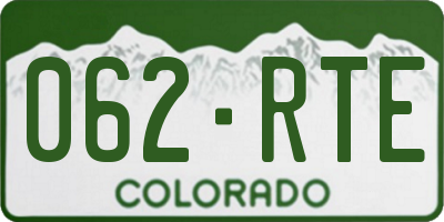 CO license plate 062RTE