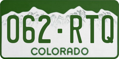 CO license plate 062RTQ