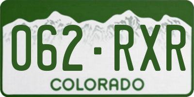 CO license plate 062RXR