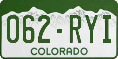 CO license plate 062RYI