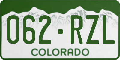 CO license plate 062RZL