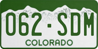 CO license plate 062SDM