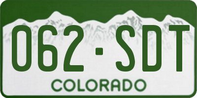 CO license plate 062SDT
