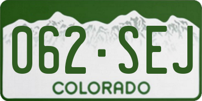 CO license plate 062SEJ