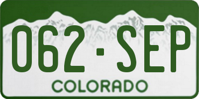 CO license plate 062SEP