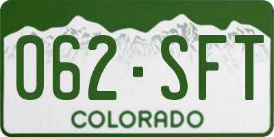 CO license plate 062SFT