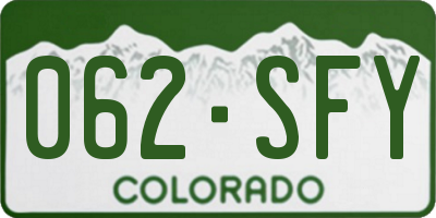 CO license plate 062SFY