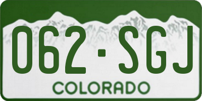 CO license plate 062SGJ