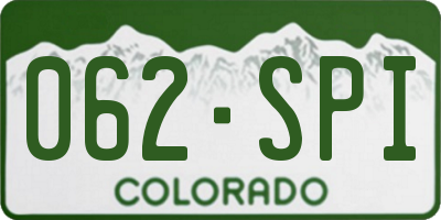 CO license plate 062SPI