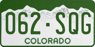 CO license plate 062SQG