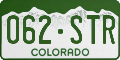 CO license plate 062STR