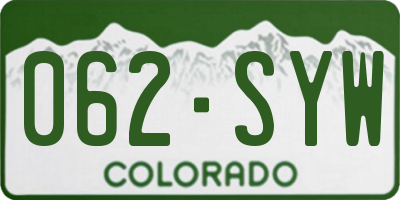CO license plate 062SYW