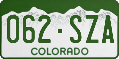 CO license plate 062SZA