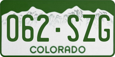 CO license plate 062SZG