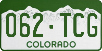 CO license plate 062TCG