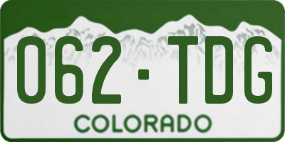 CO license plate 062TDG