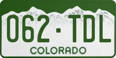 CO license plate 062TDL
