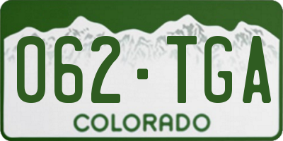CO license plate 062TGA