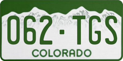 CO license plate 062TGS