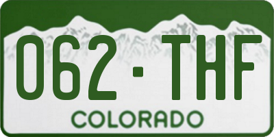 CO license plate 062THF