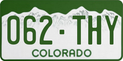 CO license plate 062THY