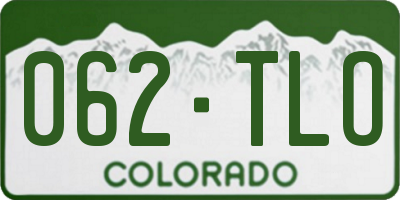 CO license plate 062TLO