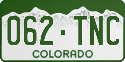 CO license plate 062TNC