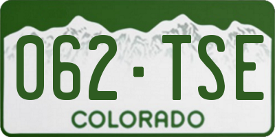 CO license plate 062TSE