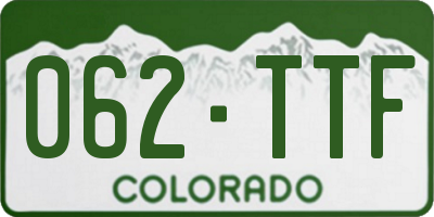 CO license plate 062TTF