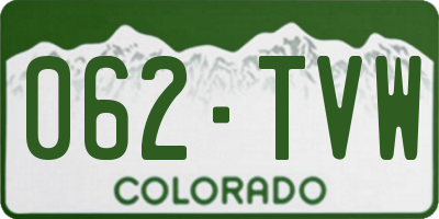 CO license plate 062TVW
