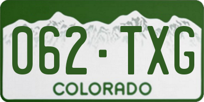 CO license plate 062TXG