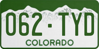 CO license plate 062TYD
