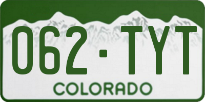 CO license plate 062TYT