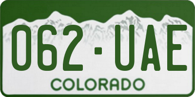 CO license plate 062UAE