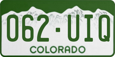 CO license plate 062UIQ