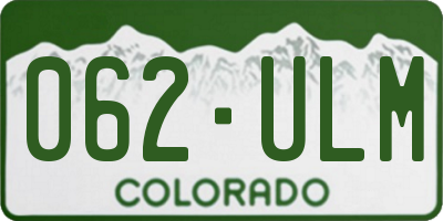 CO license plate 062ULM