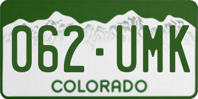 CO license plate 062UMK