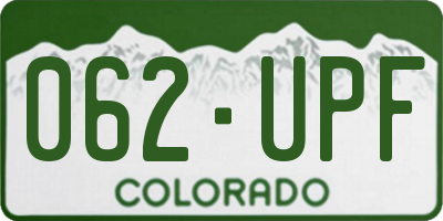 CO license plate 062UPF
