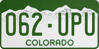CO license plate 062UPU