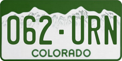 CO license plate 062URN