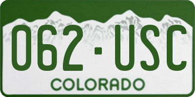 CO license plate 062USC