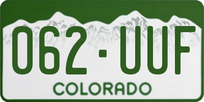 CO license plate 062UUF
