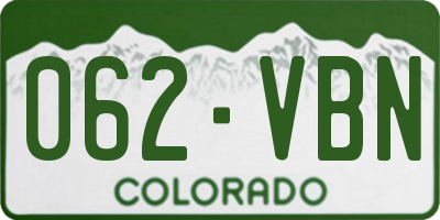 CO license plate 062VBN