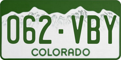 CO license plate 062VBY