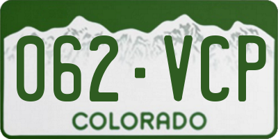 CO license plate 062VCP