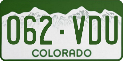 CO license plate 062VDU