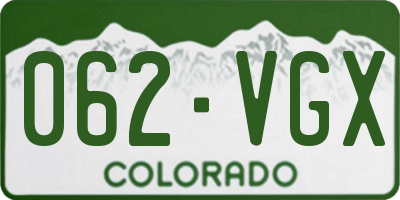 CO license plate 062VGX